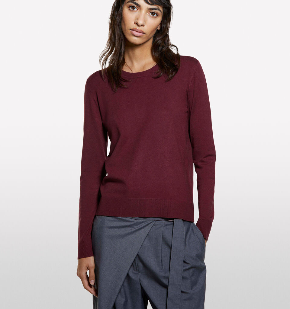 Burgundy crew neck top - women's crew neck sweaters - Burgundy | Sisley image number 3